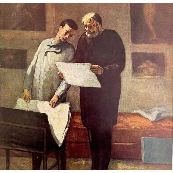 Advice To A Young Artist Daumier Colorplate Art Print 1939 Antique LGADCP - Picture 2 of 3